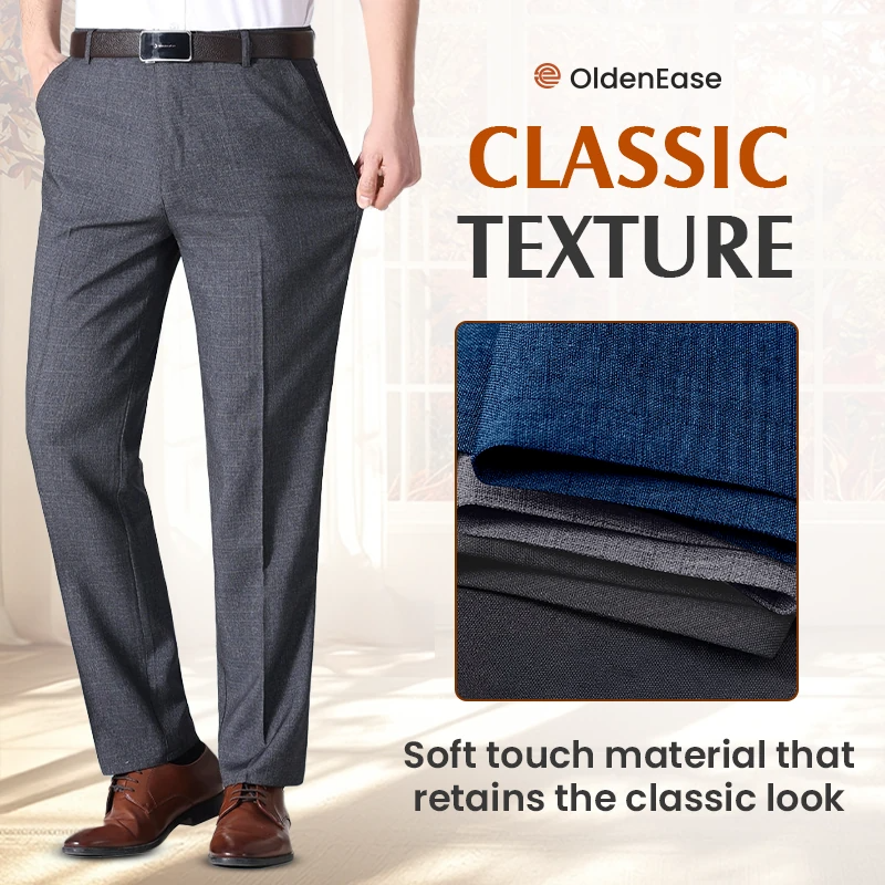 OldenEase - Men’s Pleated High-Waist Comfort Classic Pants