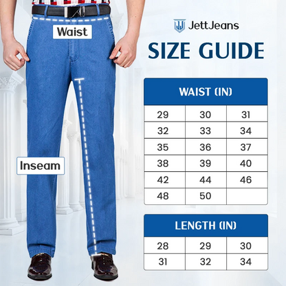JettJeans - Men's Classic Straight Fit Stretch Jeans