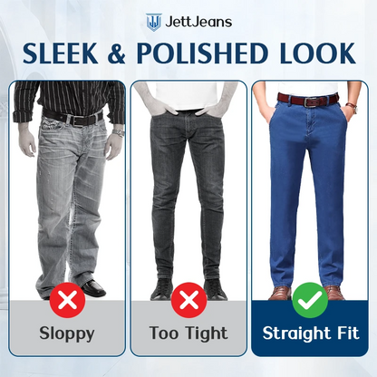 JettJeans - Men's Classic Straight Fit Stretch Jeans