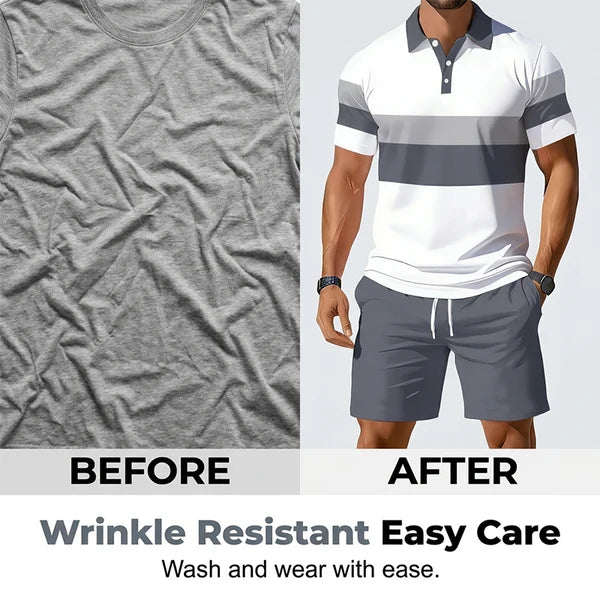 Men's Two-Piece Shirt and Shorts Set